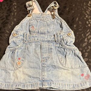 OshKosh B'gosh Light Blue Denim Overalls with Floral Accents